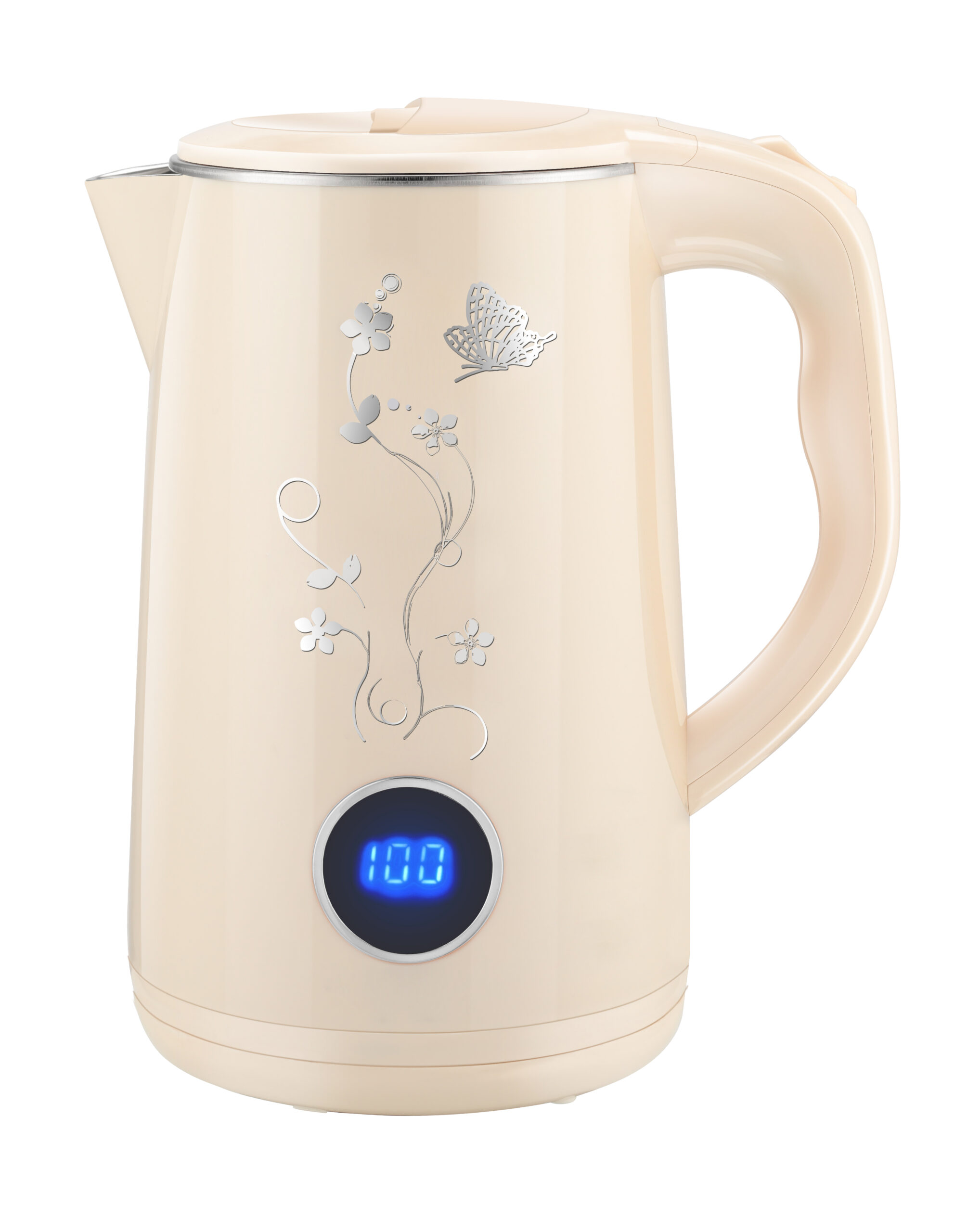 AZ-ZNK20 black electric kettle showing 100C on digital temperature display